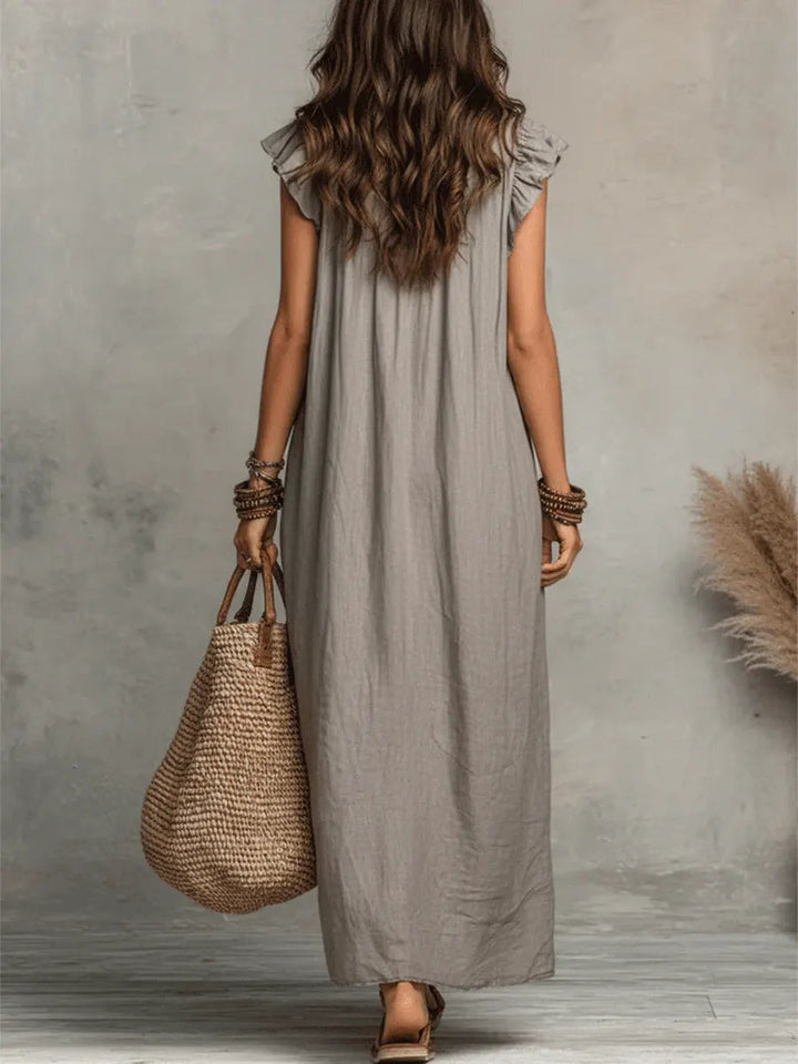 Uanavi | Long Bohemian Style Linen Dress