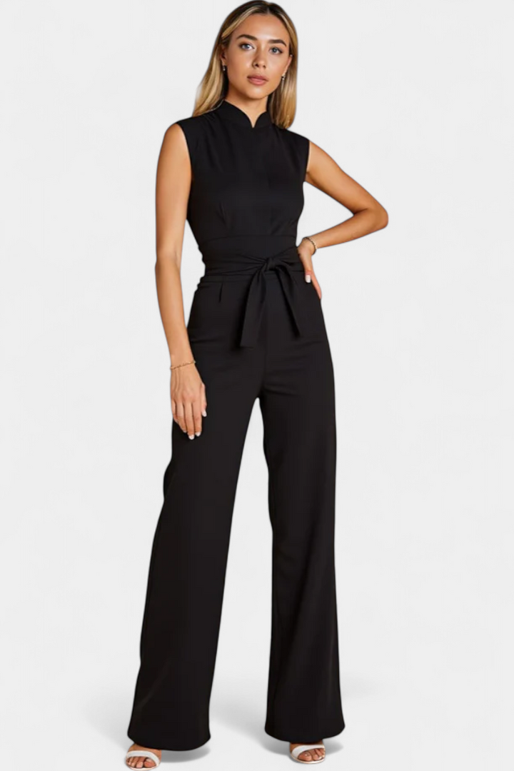 Sleeveless Flared Leg Jumpsuit