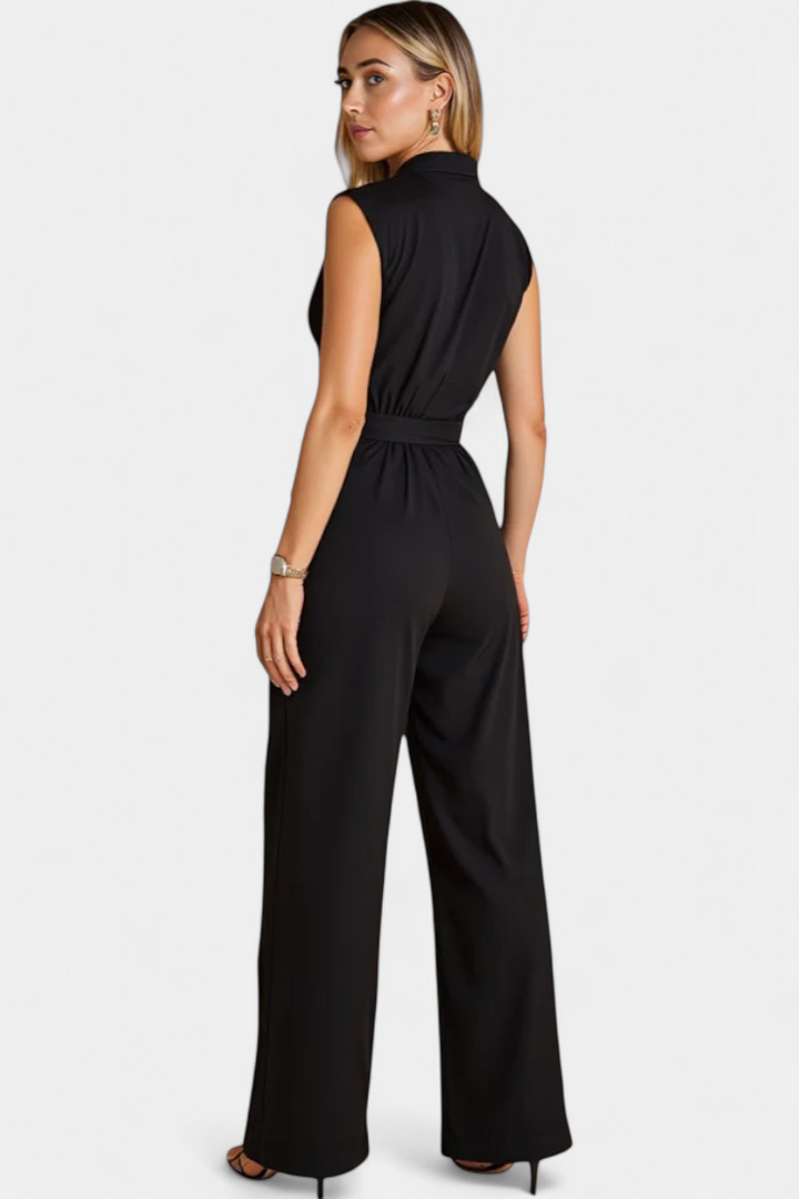 Sleeveless Flared Leg Jumpsuit