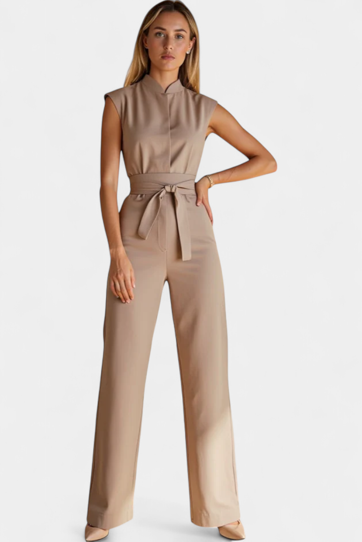 Sleeveless Flared Leg Jumpsuit