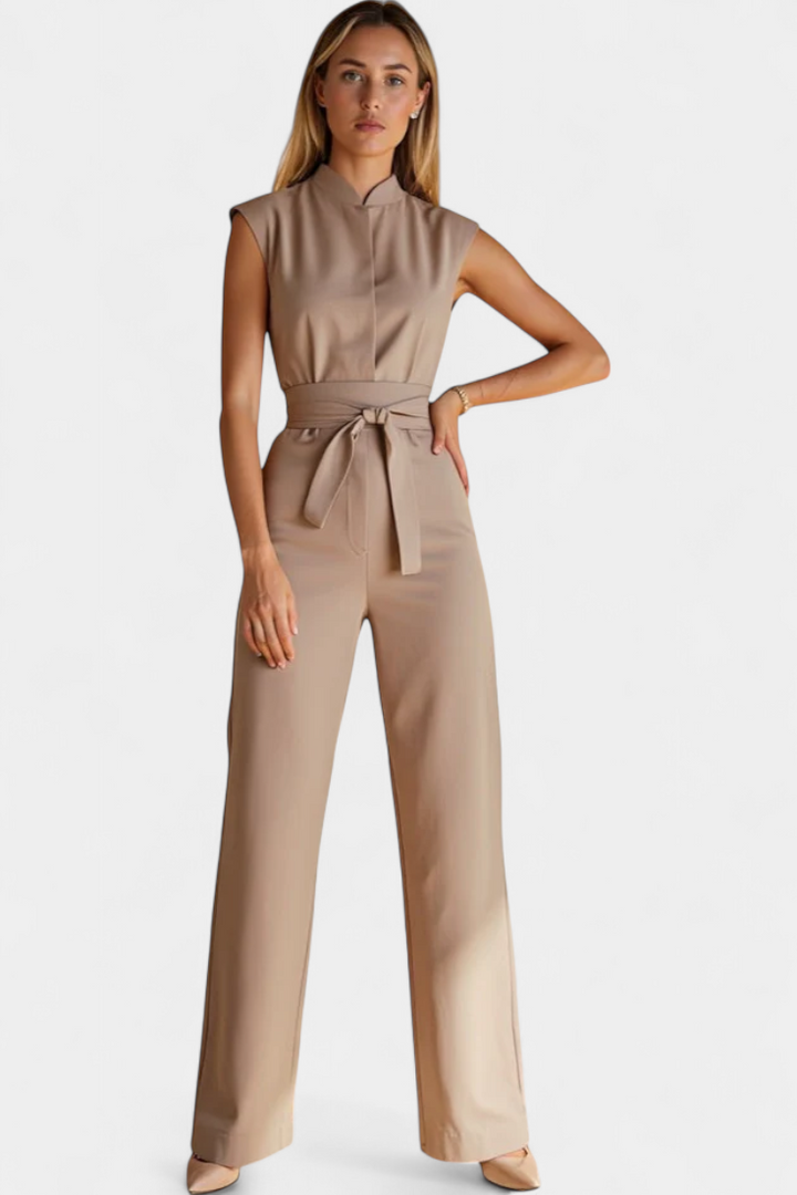 Sleeveless Flared Leg Jumpsuit