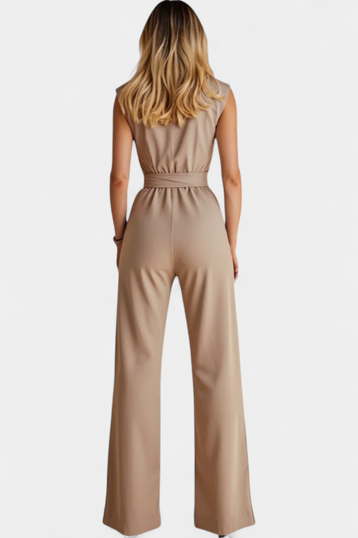 Sleeveless Flared Leg Jumpsuit