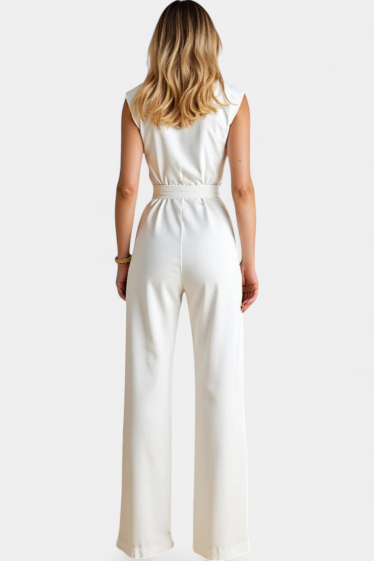 Sleeveless Flared Leg Jumpsuit