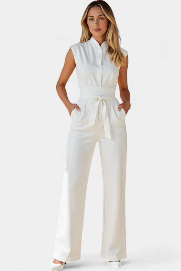 Sleeveless Flared Leg Jumpsuit