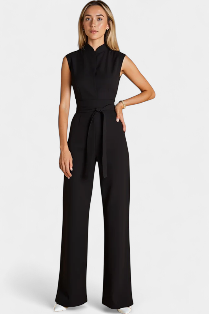 Sleeveless Flared Leg Jumpsuit