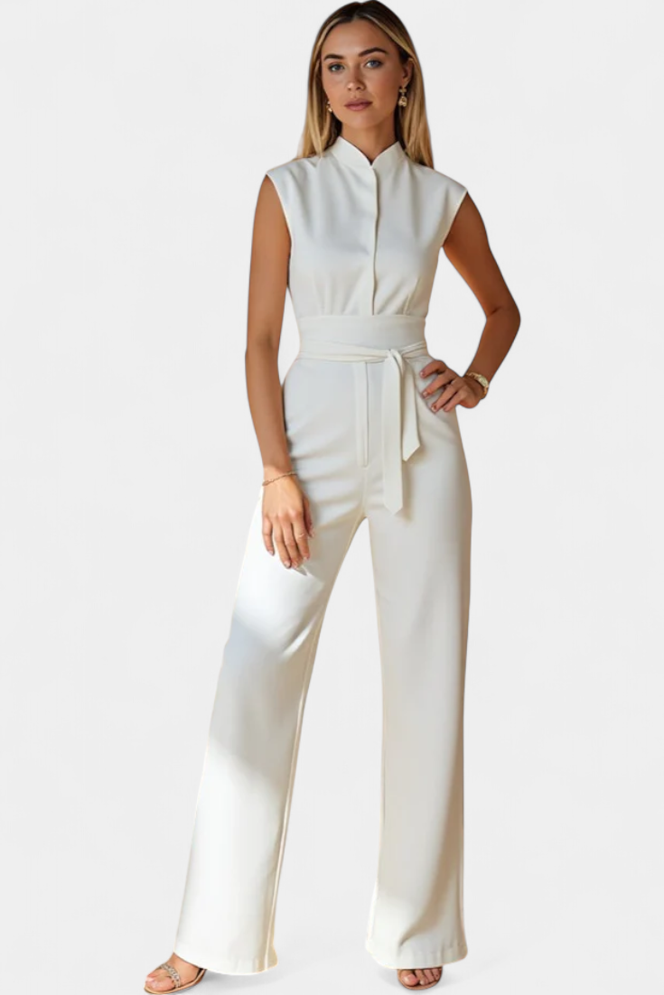 Sleeveless Flared Leg Jumpsuit