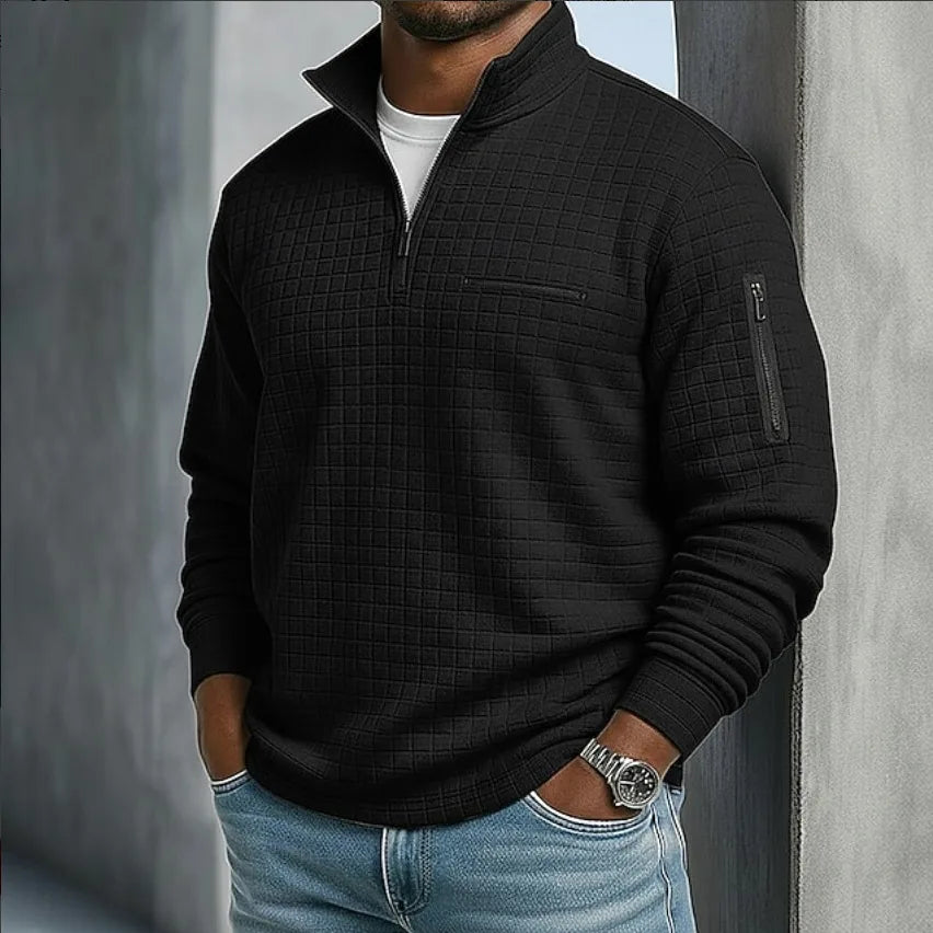Silas™ | Men's Quilted Quarter-Zip Sweater