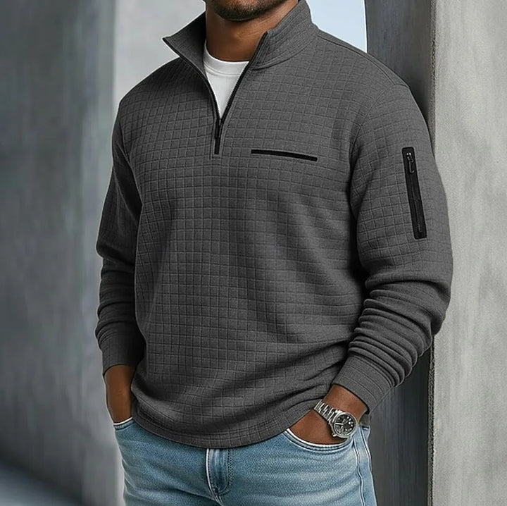 Silas™ | Men's Quilted Quarter-Zip Sweater