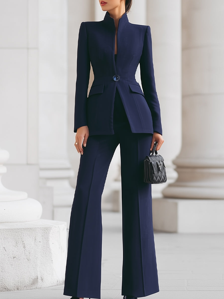 Rosalyn™ | Navy Blazer & Wide-Leg Suit