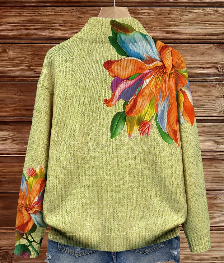 Sidonie | Tropical Floral Zip Cardigan