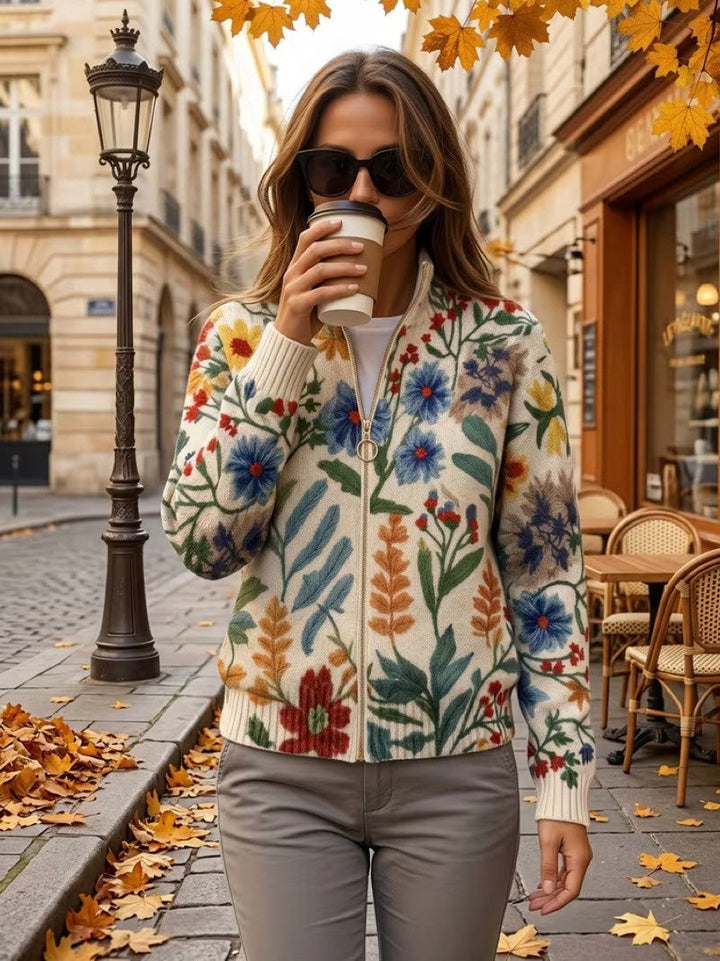 Tabitha | Botanical Floral Zip Cardigan