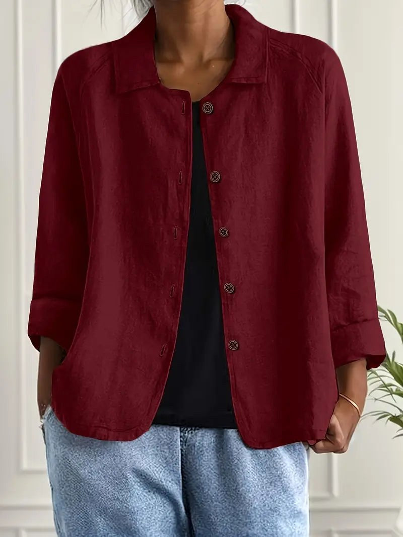 Bathilda | Wine Red Evening Blouse