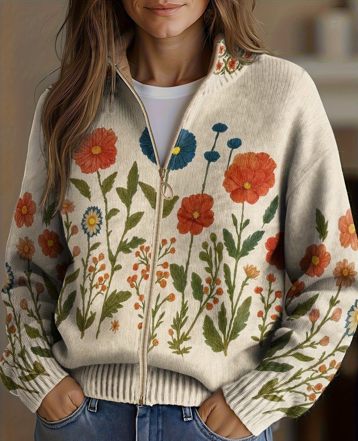 Wrenna | Wildflower Zip Cardigan
